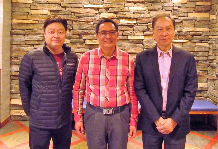 From left:  Pius Chan 陈若虚会长 , Tony Tang 唐汉良会长 ,  Joseph Hui 许锦松主席