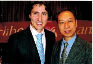 (left) Mr Justin Trudeau-Leader of The Liberal Party of Canada, (right) Dr Joseph Hui-president of CFCC