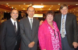 (From left) Hon Norm Letnick-Ministry of Agriculture, Dr Joseph Hui-President of CFCC, Hon Linda Reid-Speaker of MLA ofBC, Hon Ralph Sultan-MLA West Vancouver